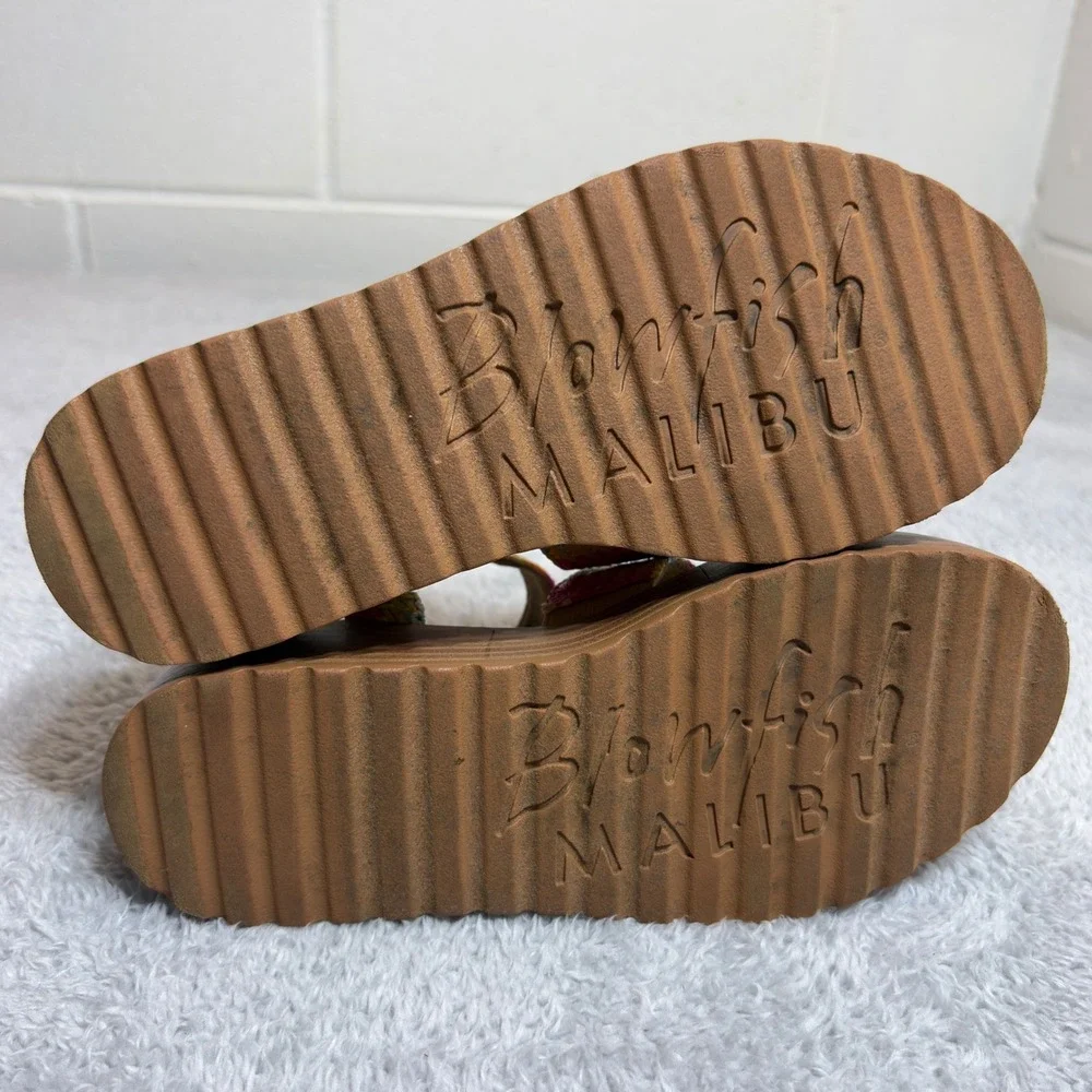 Blowfish Malibu Journey-K Kids Size 2M Multicolor Chevron Woven Platform Sandals